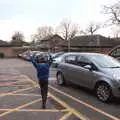 Fred waves his arms around in the car park, The G-Unit Moves In, Eye, Suffolk - 4th March 2019