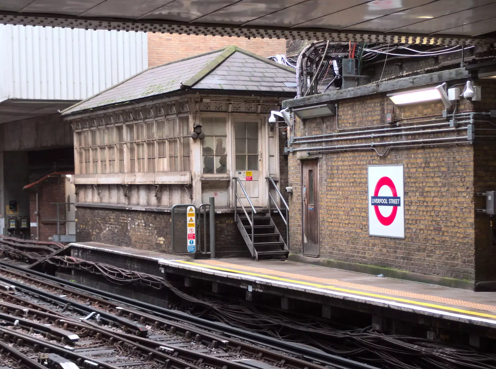 An old signal box at Liverpool Street underground, from Off to the Cinema Again, Norwich, Norfolk - 9th March 2019