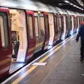 A tube train stops at Liverpool Street, Off to the Cinema Again, Norwich, Norfolk - 9th March 2019