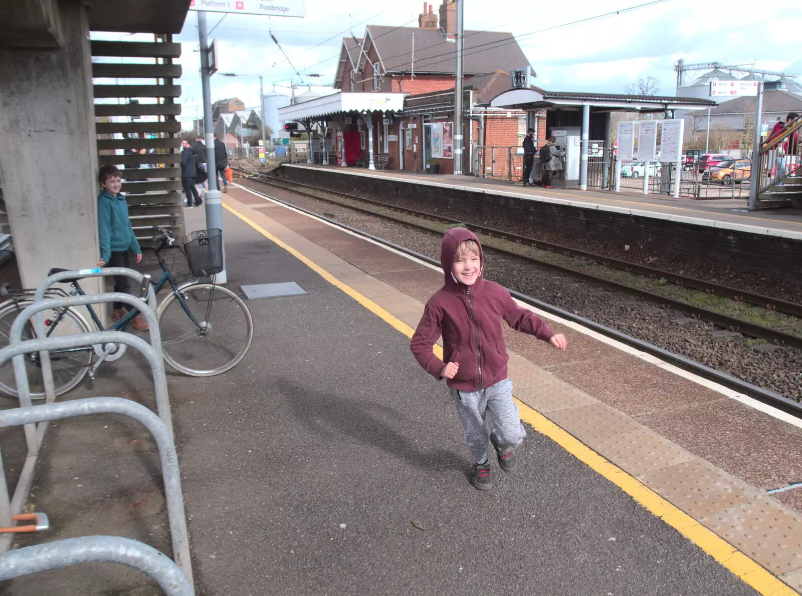 Harry runs around, from Off to the Cinema Again, Norwich, Norfolk - 9th March 2019