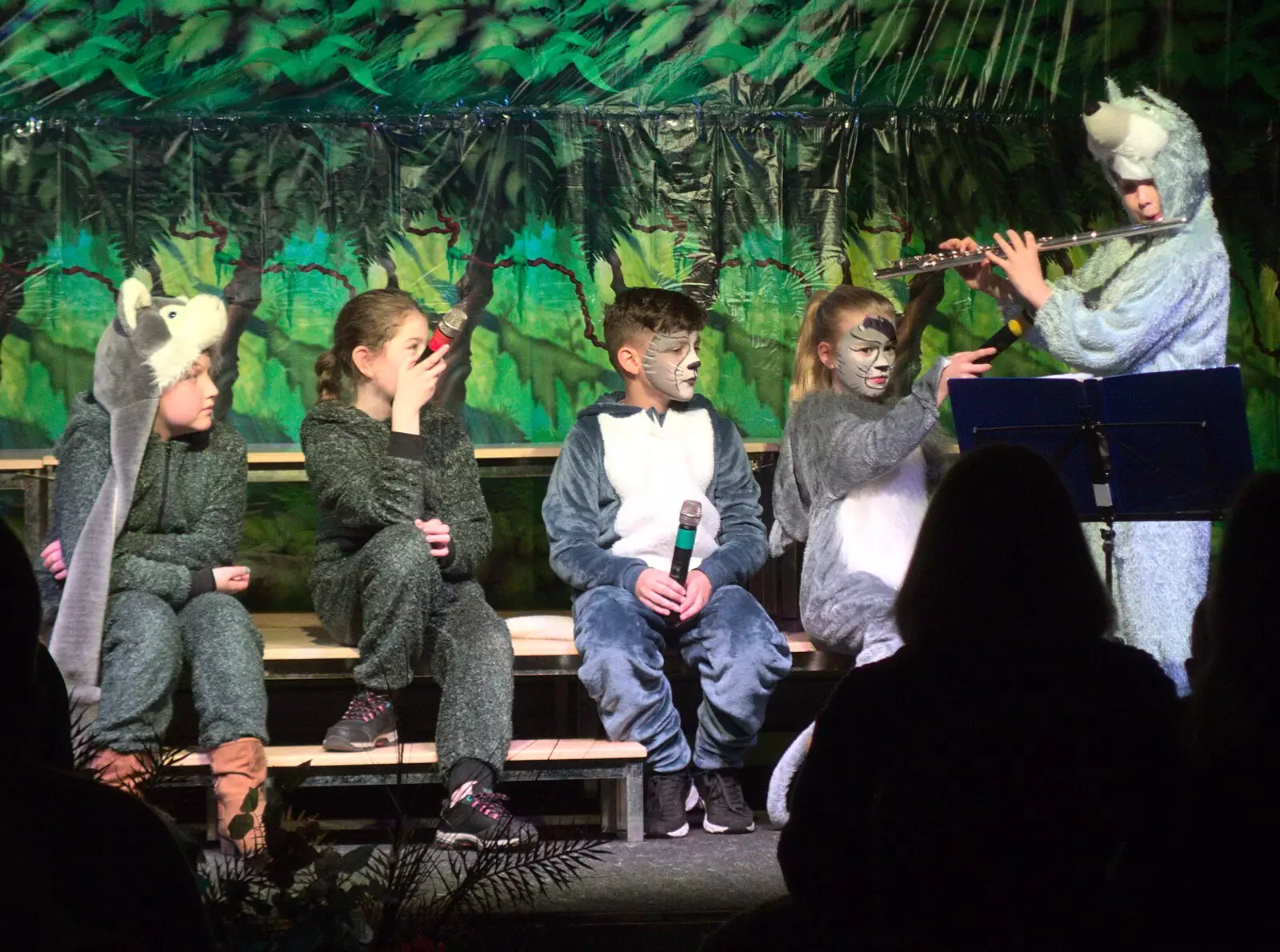 Fred plays flute in a school performance, from Off to the Cinema Again, Norwich, Norfolk - 9th March 2019