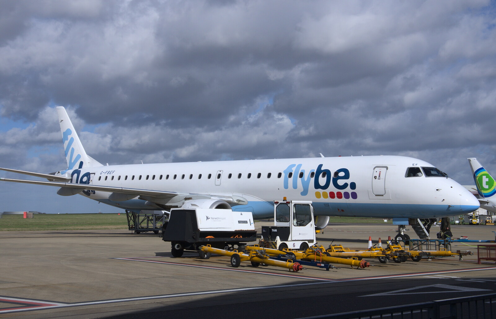 FlyBe's Embraer 175 on the tarmac from Devon In A Day, Exeter, Devon - 14th March 2019