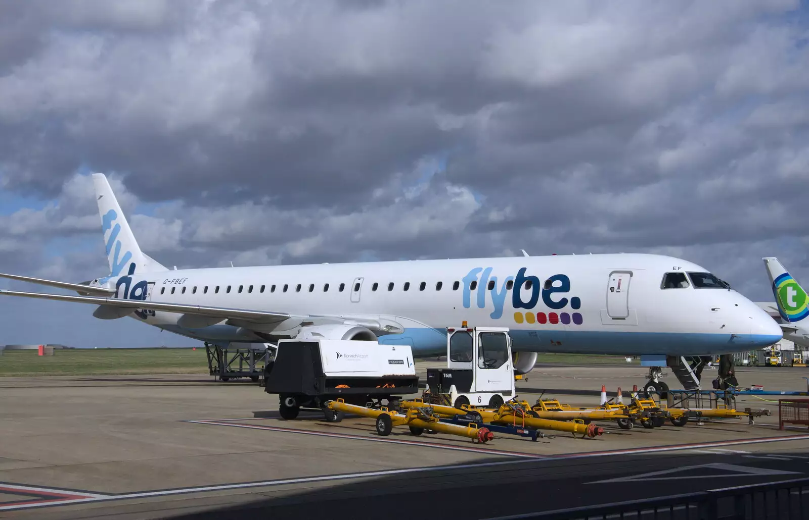 FlyBe's Embraer 175 on the tarmac, from Devon In A Day, Exeter, Devon - 14th March 2019