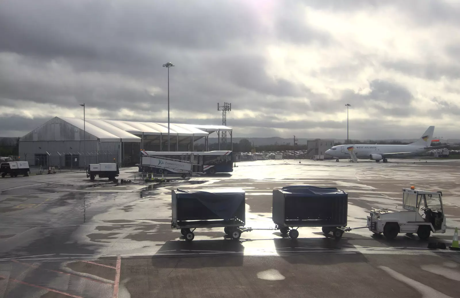 Exeter airport: it's been raining, coz it's Devon, from Devon In A Day, Exeter, Devon - 14th March 2019