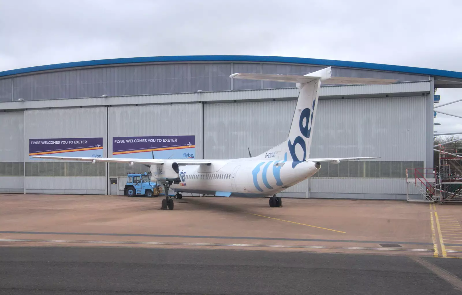 A FlyBe DeHavilland Dash-8 at Exeter, from Devon In A Day, Exeter, Devon - 14th March 2019