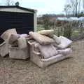 Grandad's old sofa, piled up outside his old pad, Devon In A Day, Exeter, Devon - 14th March 2019