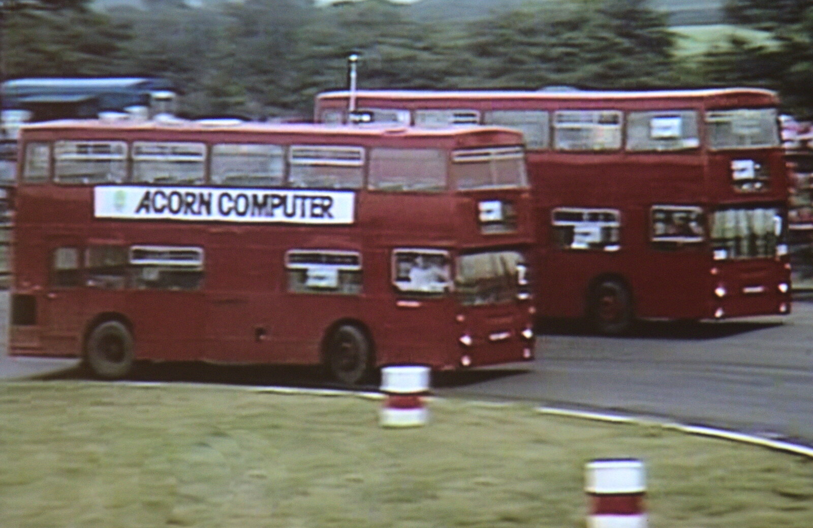 Bus racing with Acorn logos is spotted on telly from Devon In A Day, Exeter, Devon - 14th March 2019