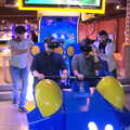 Praveen and Tehmur 'help' out on a VR thing, A Team Outing at Namco Funscape, South Bank, London - 27th March 2019