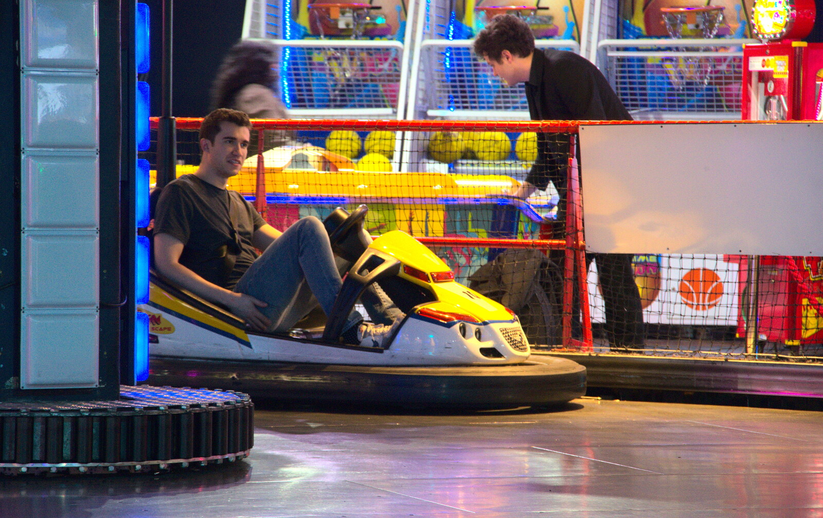 Ben ina dodgem from A Team Outing at Namco Funscape, South Bank, London - 27th March 2019
