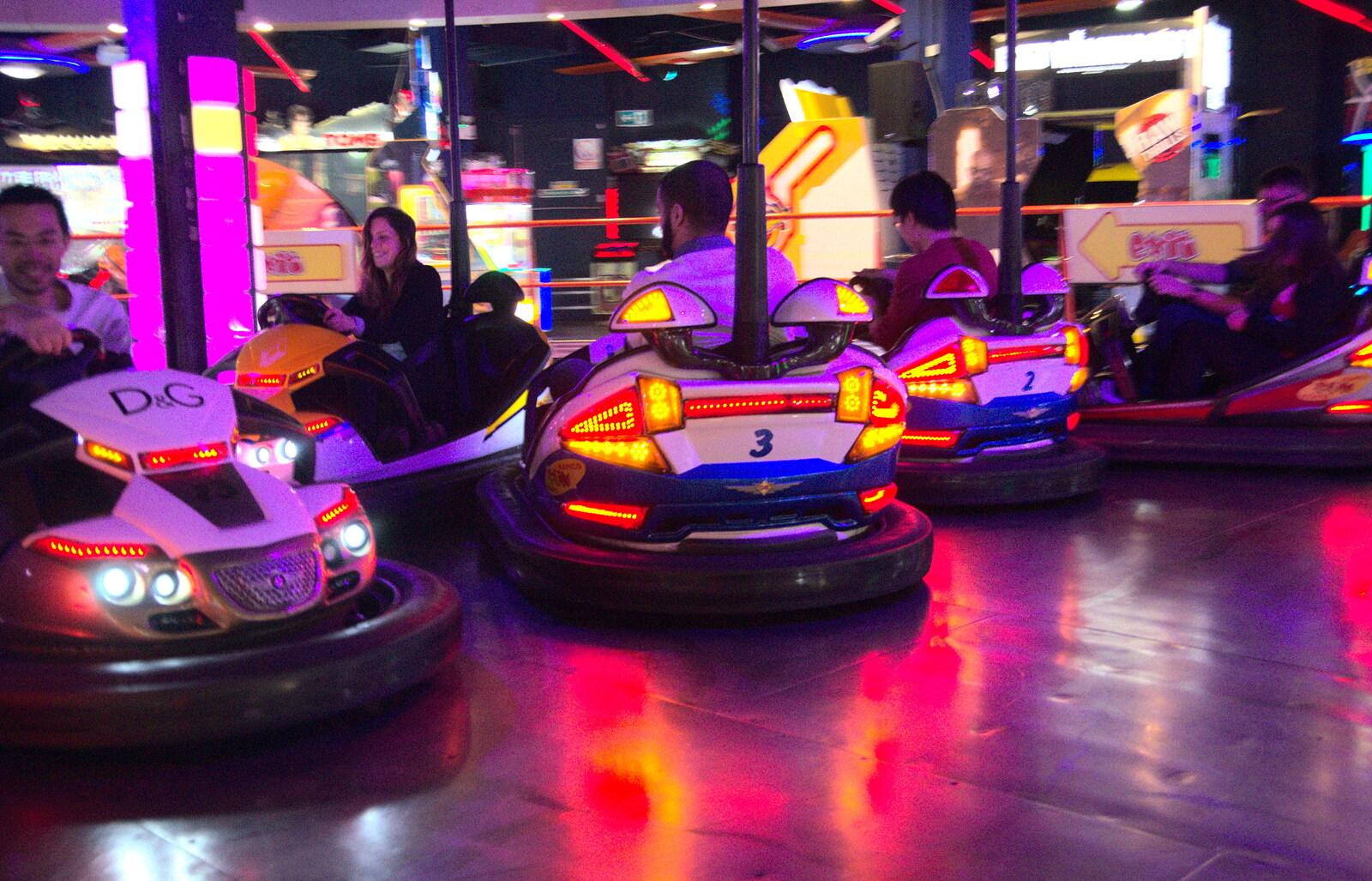 Red lights on the dodgems from A Team Outing at Namco Funscape, South Bank, London - 27th March 2019