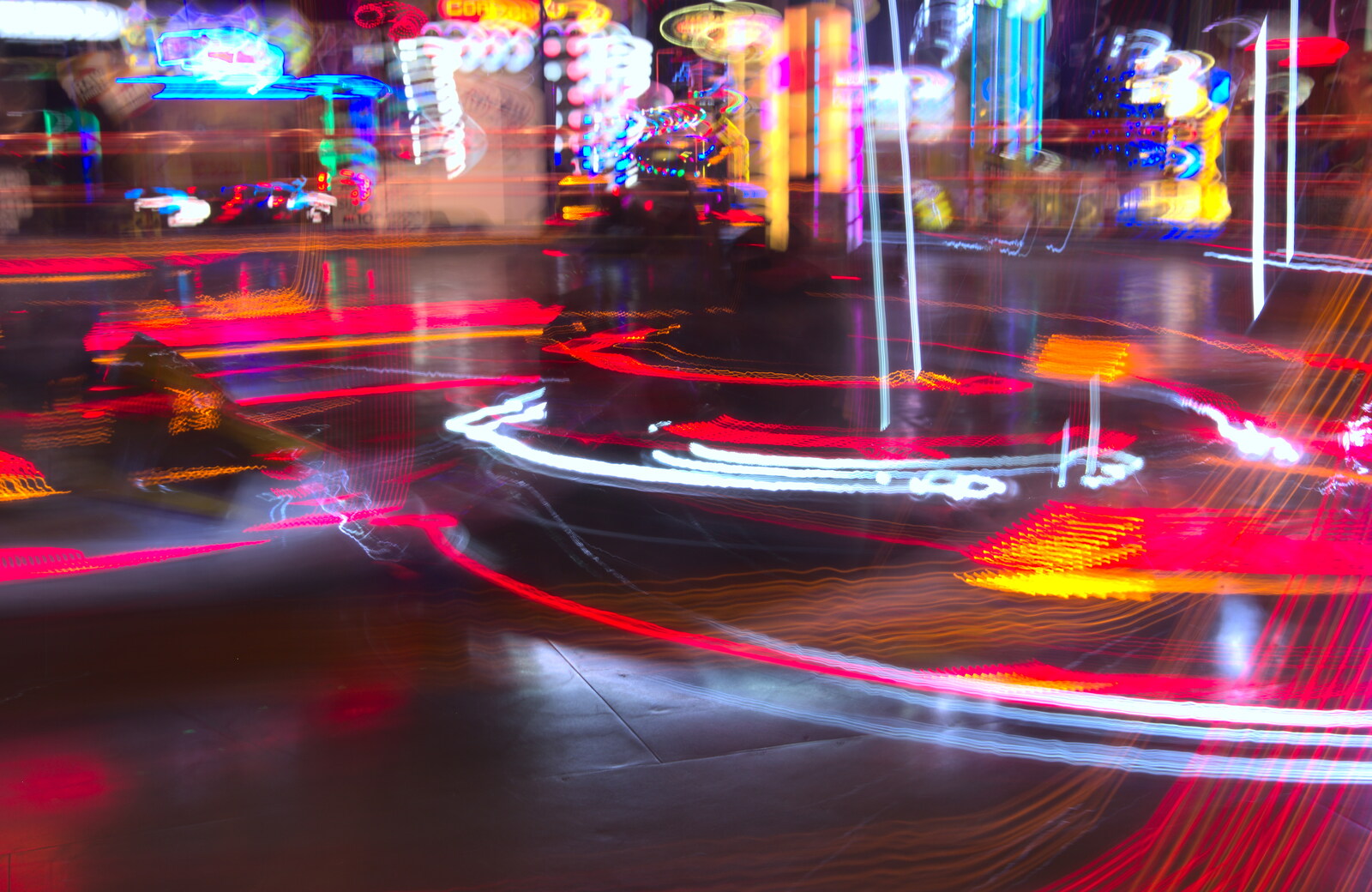 Painting with the lights of the dodgems from A Team Outing at Namco Funscape, South Bank, London - 27th March 2019