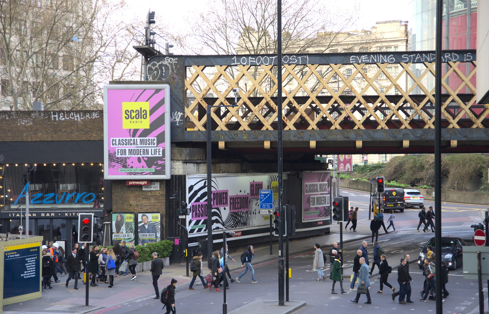 Cast-iron railway bridge, and 10Foot graffiti from A Team Outing at Namco Funscape, South Bank, London - 27th March 2019