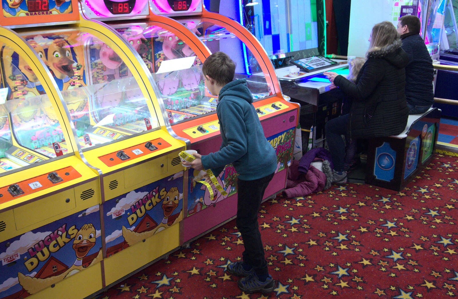 Fred on the arcade games from On The Beach, Southwold, Suffolk - 7th April 2019