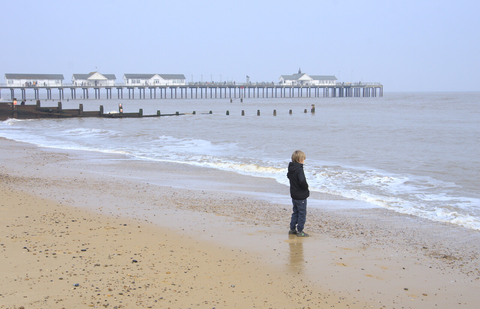 Harry stares at the sea from On The Beach, Southwold, Suffolk - 7th April 2019