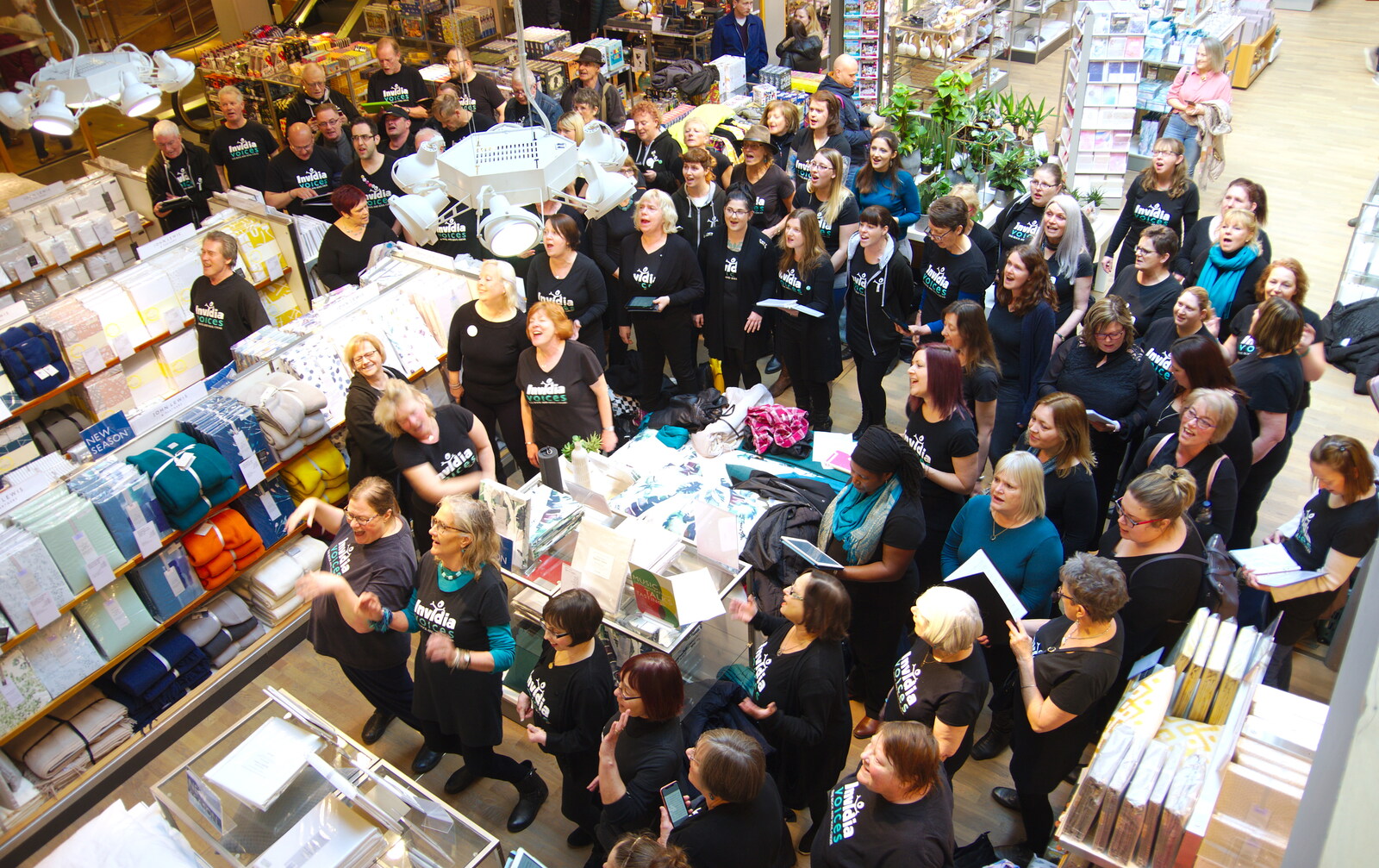 The full choir from Singing in John Lewis, Norwich, Norfolk - 13th April 2019