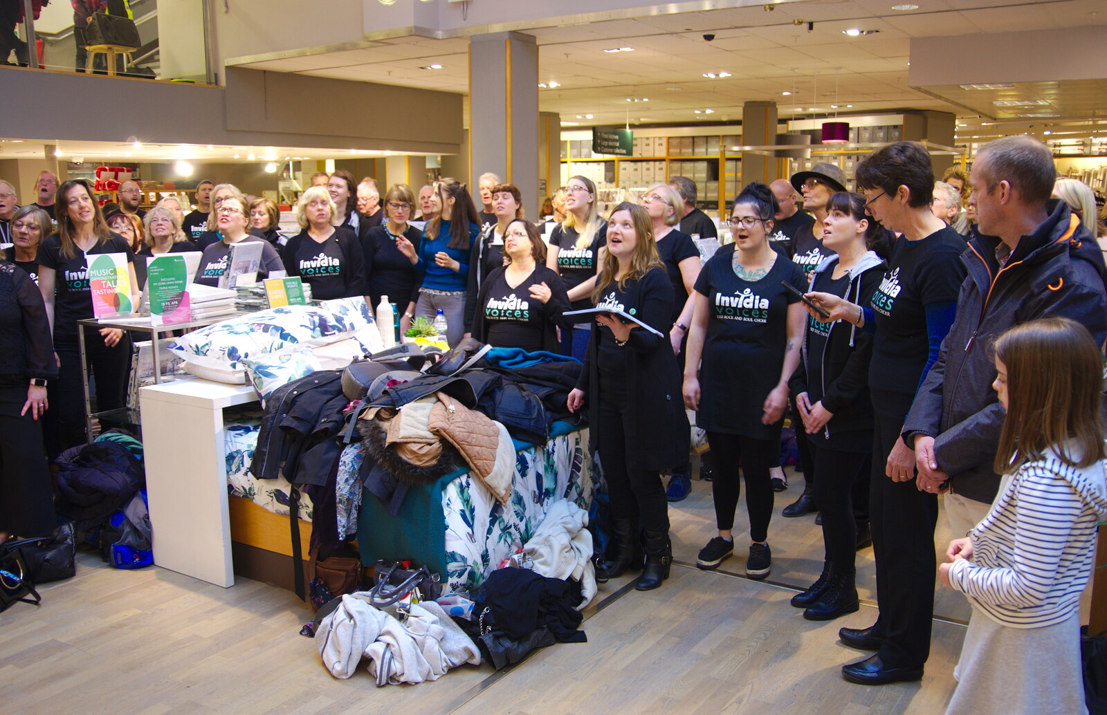 When we return, the choir is in its second session from Singing in John Lewis, Norwich, Norfolk - 13th April 2019