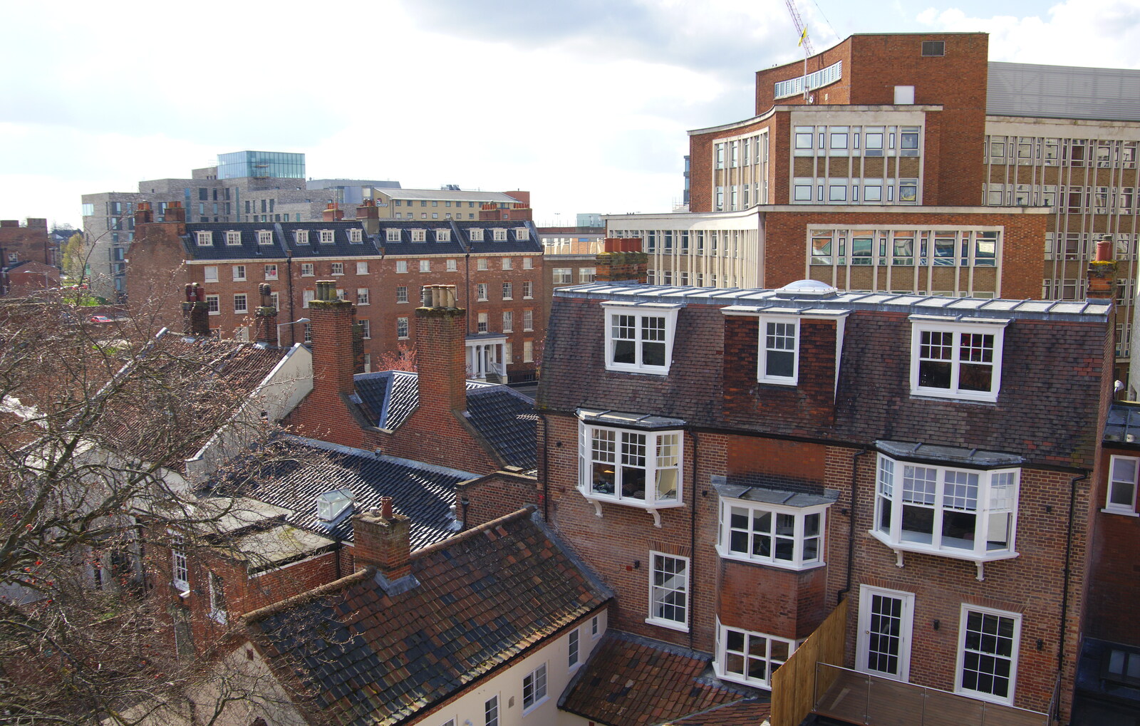 Up above the streets and houses from Singing in John Lewis, Norwich, Norfolk - 13th April 2019