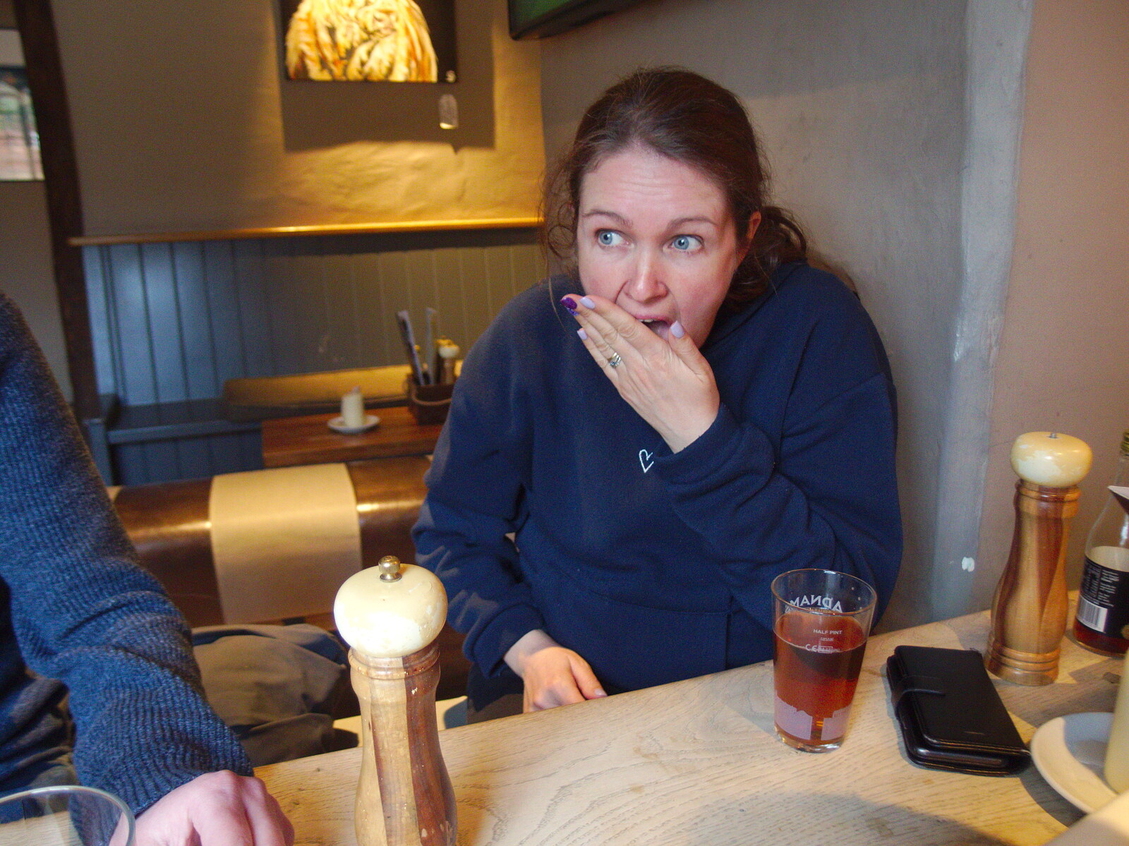 Isobel is caught out from Lunch in the Oaksmere, Brome, Suffolk - 14th April 2019