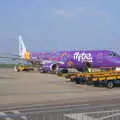 Our purple FlyBe Embraer plane awaits, A Holiday in Nerja, Andalusia, Spain - 15th April 2019