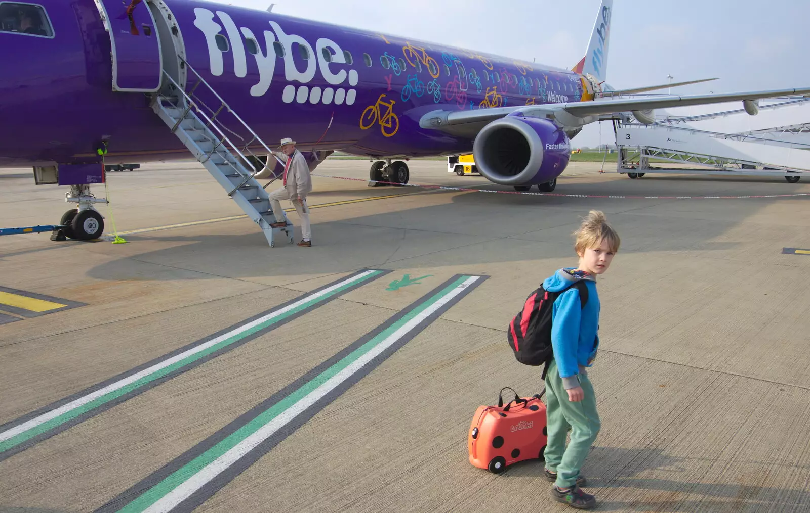 Harry roams the tarmac at Norwich airport, from A Holiday in Nerja, Andalusia, Spain - 15th April 2019