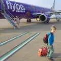 Harry roams the tarmac at Norwich airport, A Holiday in Nerja, Andalusia, Spain - 15th April 2019