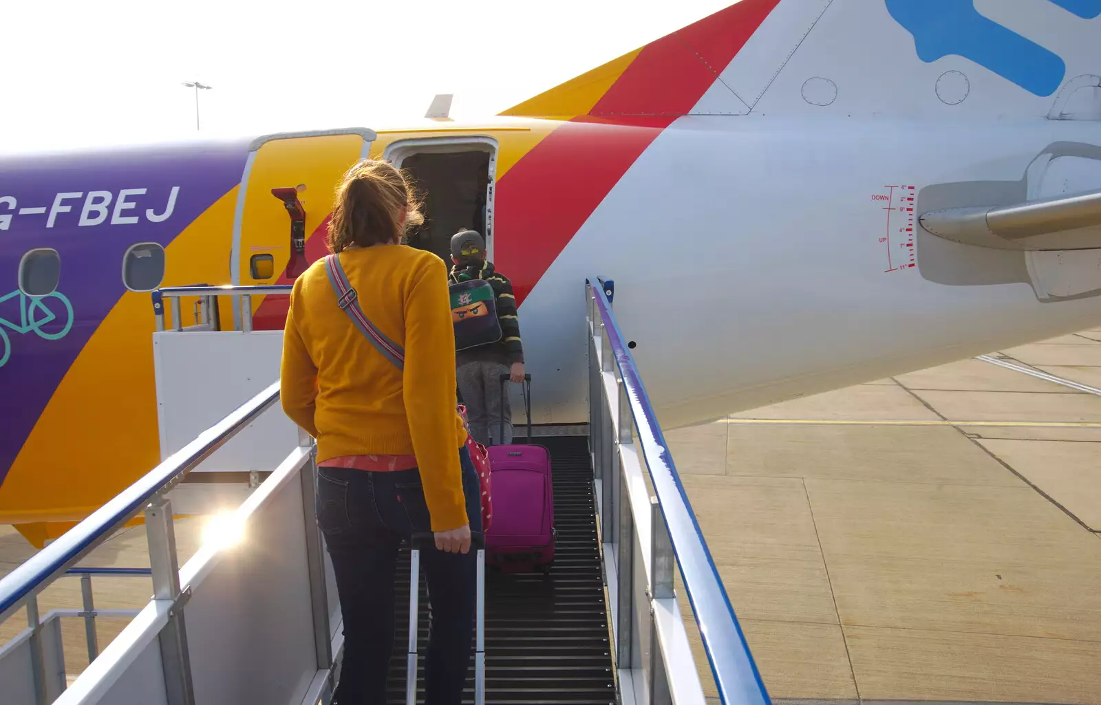 On the aircraft steps, from A Holiday in Nerja, Andalusia, Spain - 15th April 2019