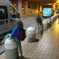 The boys play leap-frog on the concrete bollards, A Holiday in Nerja, Andalusia, Spain - 15th April 2019