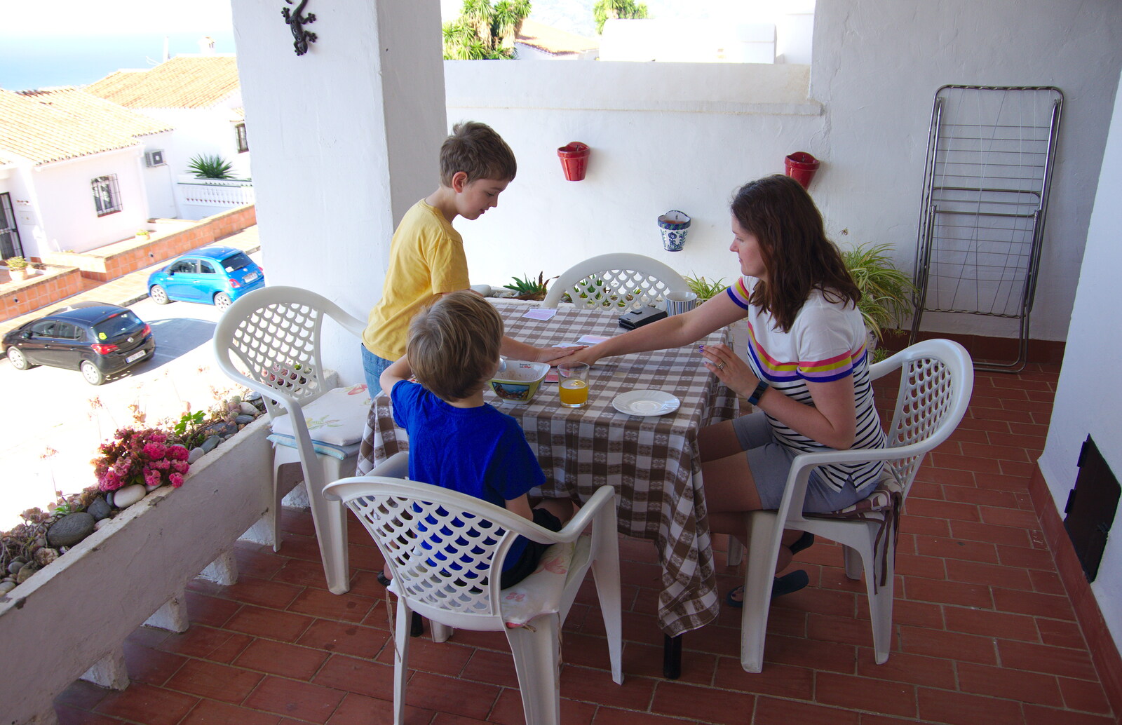 We play cards on the terrace from A Holiday in Nerja, Andalusia, Spain - 15th April 2019