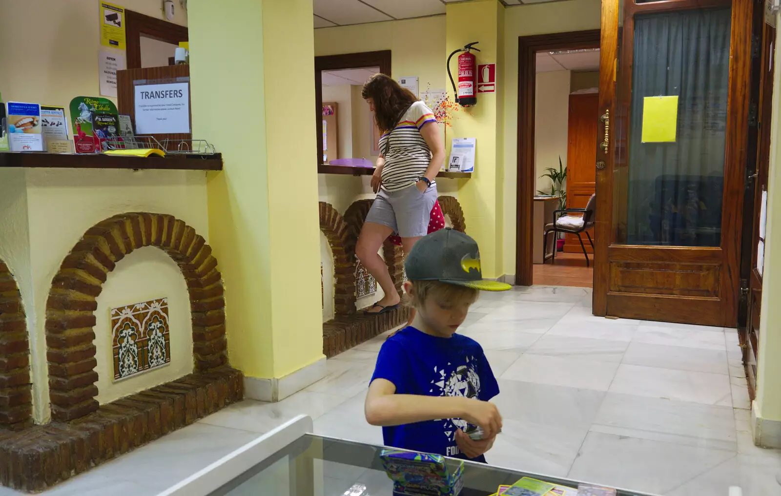 Isobel formally signs in for the apartment, from A Holiday in Nerja, Andalusia, Spain - 15th April 2019