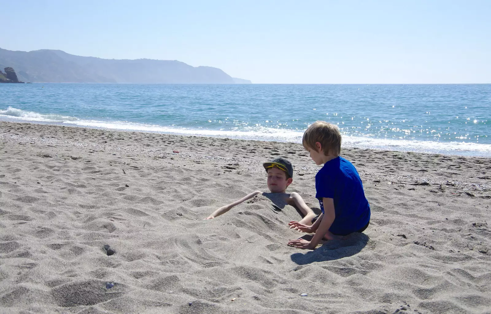 Fred gets buried, from A Holiday in Nerja, Andalusia, Spain - 15th April 2019