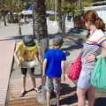 The boys drink from a water fountain, A Holiday in Nerja, Andalusia, Spain - 15th April 2019