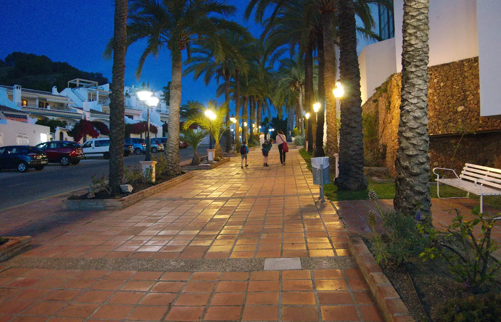 Walking up a terracotta pavement, from A Holiday in Nerja, Andalusia, Spain - 15th April 2019