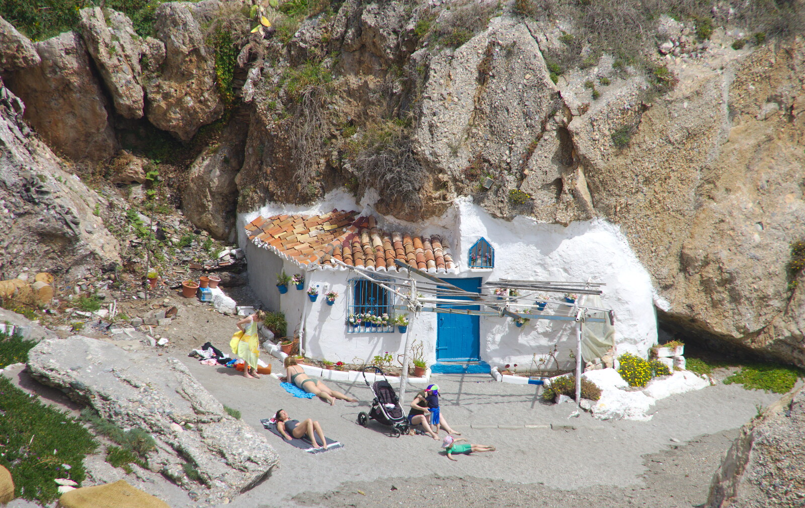 There's a house growing out of the cliff from Torrecilla Beach and the Nerja Museum, Andalusia, Spain - 17th April 2019