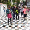 Isobel checks her phone, The Caves of Nerja, and Frigiliana, Andalusia, Spain - 18th April 2019