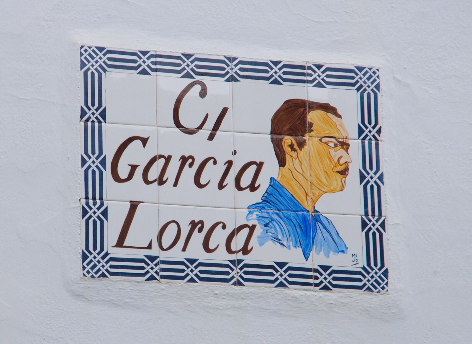 Funky tiled sign from The Caves of Nerja, and Frigiliana, Andalusia, Spain - 18th April 2019