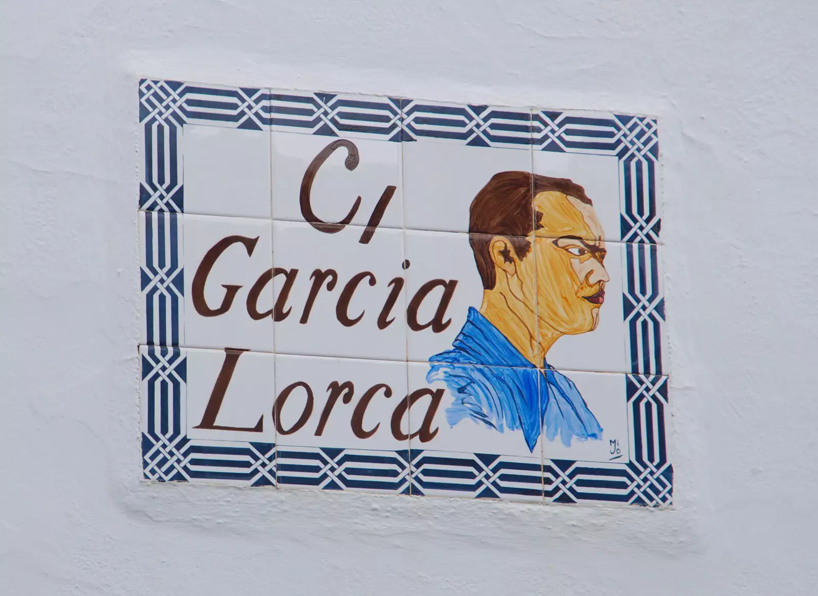 Funky tiled sign, from The Caves of Nerja, and Frigiliana, Andalusia, Spain - 18th April 2019