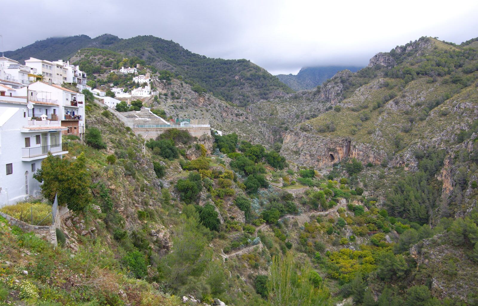 The train stops by this impressive gorge from The Caves of Nerja, and Frigiliana, Andalusia, Spain - 18th April 2019