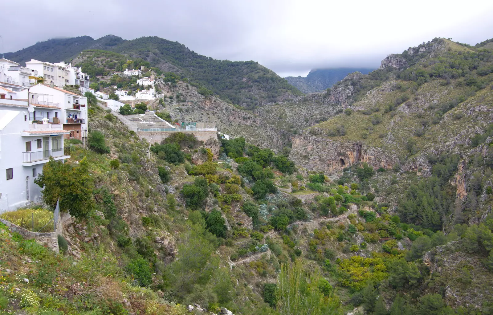 The train stops by this impressive gorge, from The Caves of Nerja, and Frigiliana, Andalusia, Spain - 18th April 2019