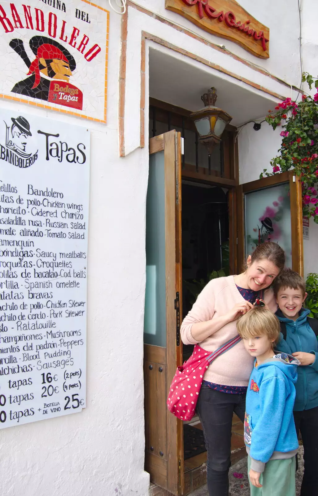 The gang pose outside the Bandolero, from The Caves of Nerja, and Frigiliana, Andalusia, Spain - 18th April 2019