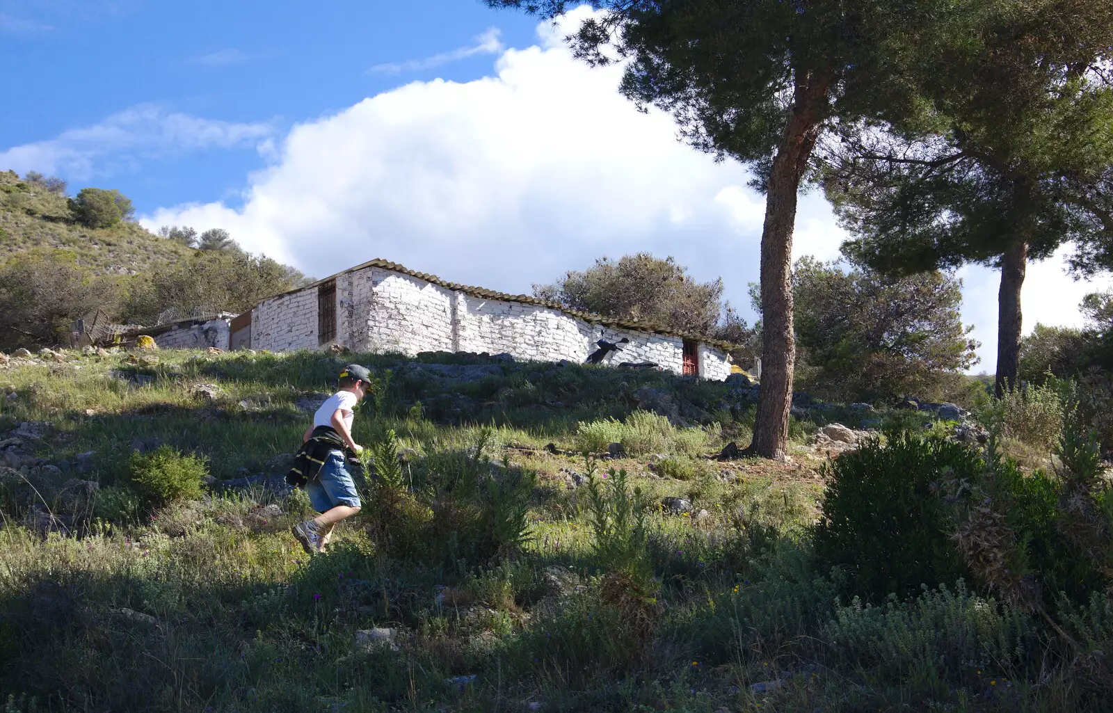 Fred runs about in the hills, from A Walk up a Hill, Paella on the Beach and Granada, Andalusia, Spain - 19th April 2018