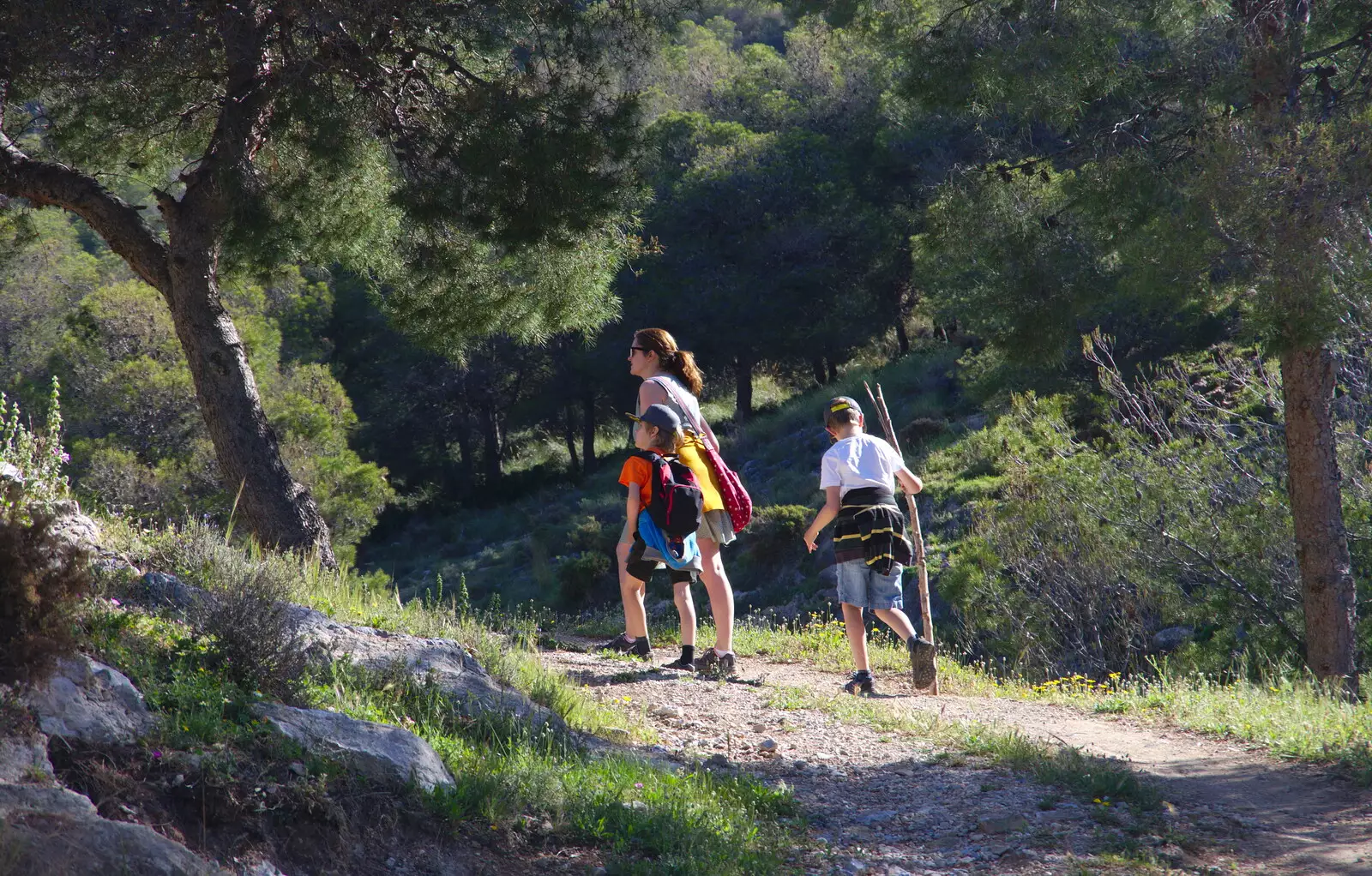 Fred's got a big stick, from A Walk up a Hill, Paella on the Beach and Granada, Andalusia, Spain - 19th April 2018