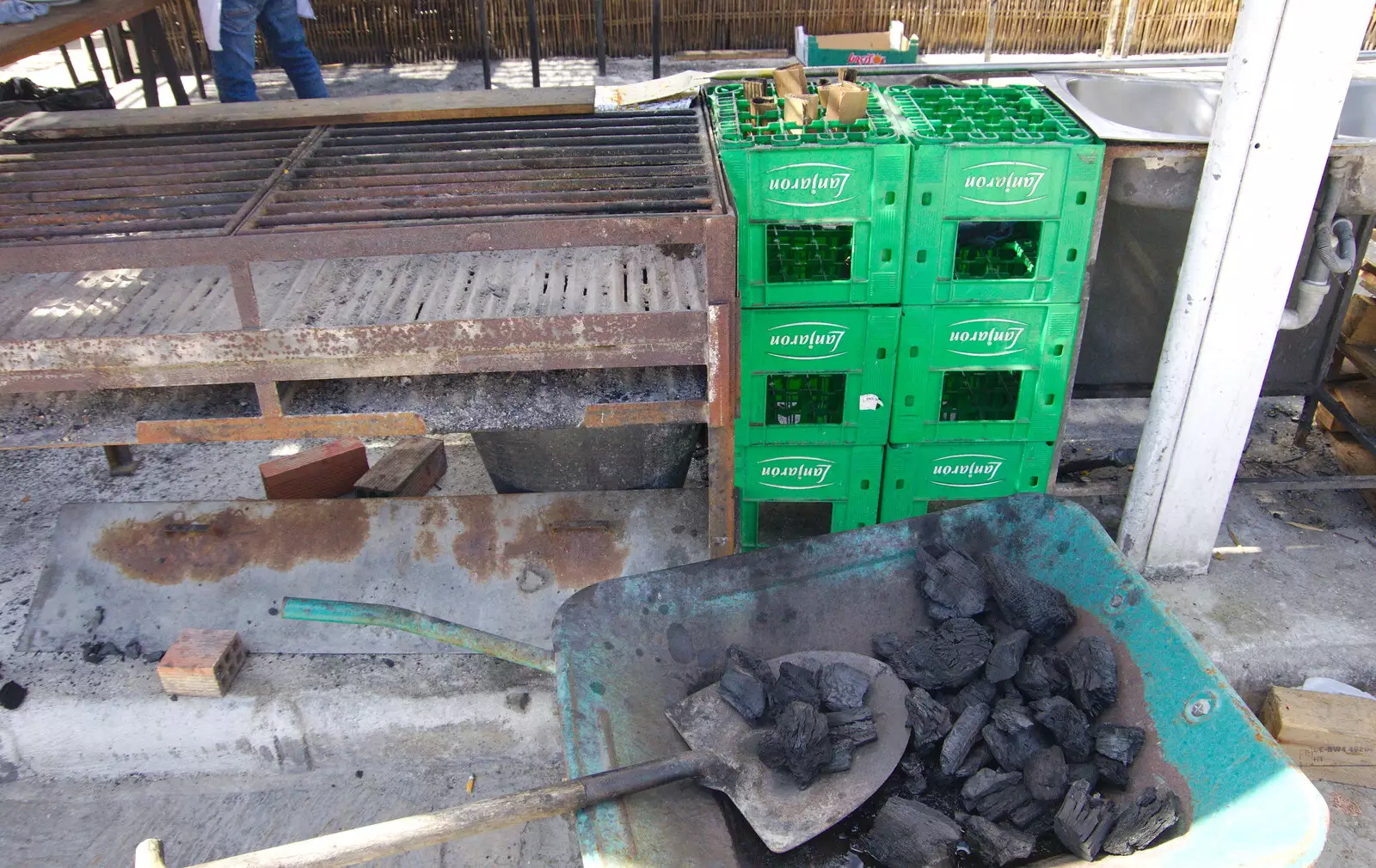 The charcoal supply for the paellera, from A Walk up a Hill, Paella on the Beach and Granada, Andalusia, Spain - 19th April 2018