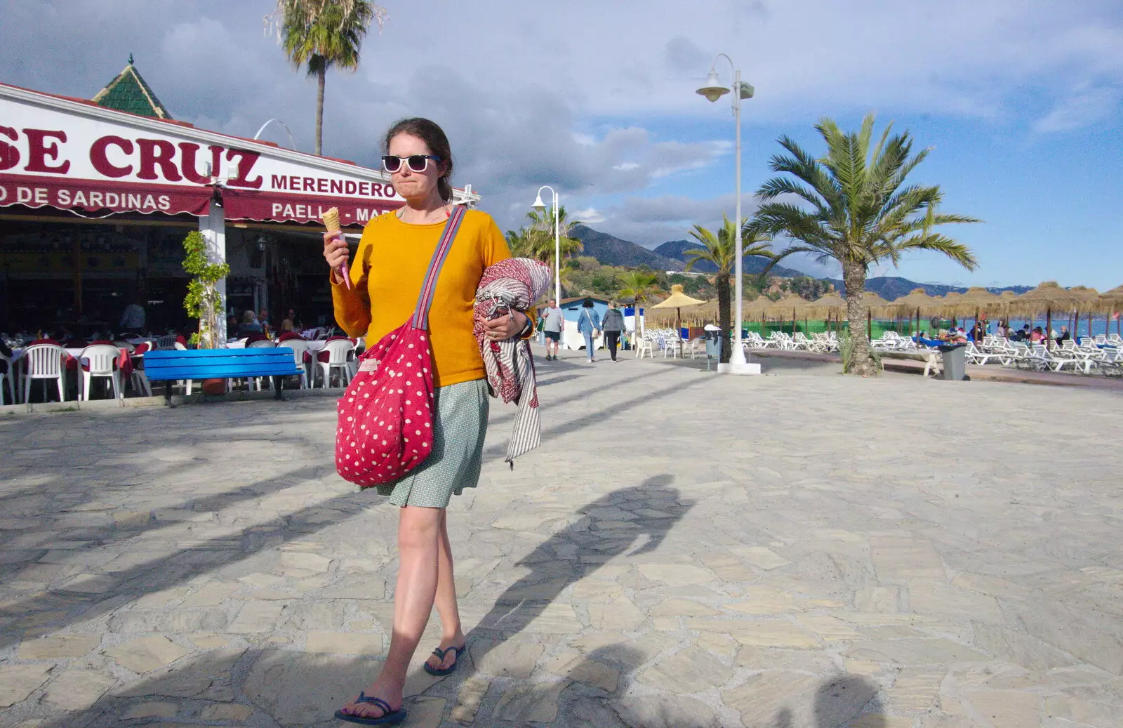 Isobel strides around, from A Walk up a Hill, Paella on the Beach and Granada, Andalusia, Spain - 19th April 2018