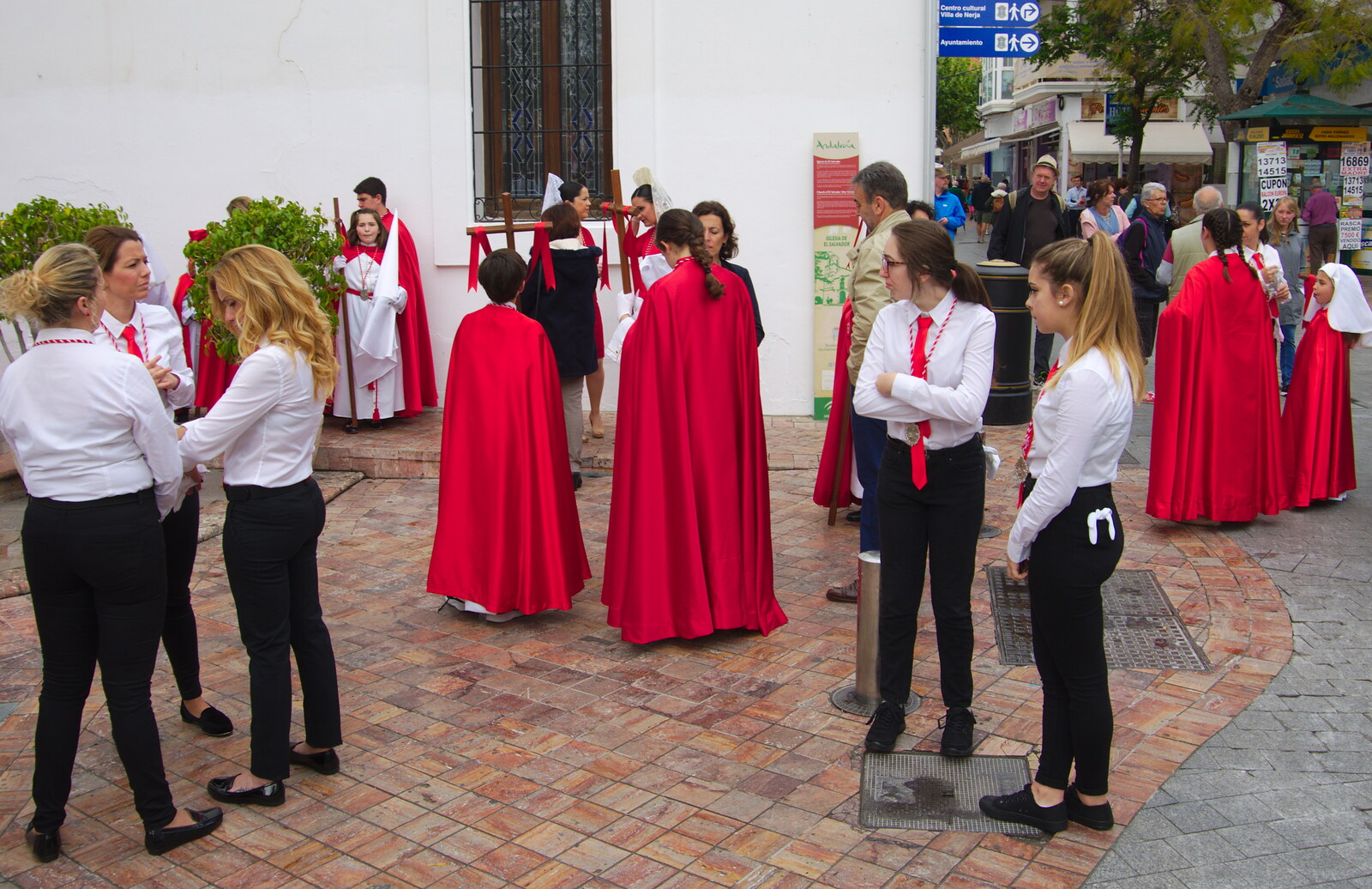Outside the church from An Easter Parade, Nerja, Andalusia, Spain - 21st April 2019