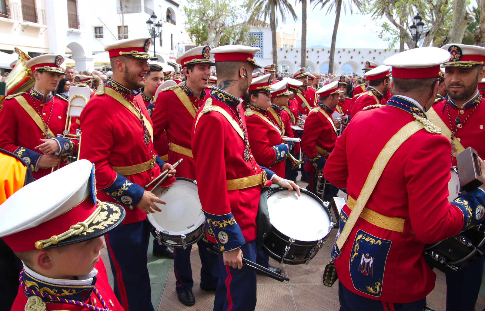 Side drummers from An Easter Parade, Nerja, Andalusia, Spain - 21st April 2019