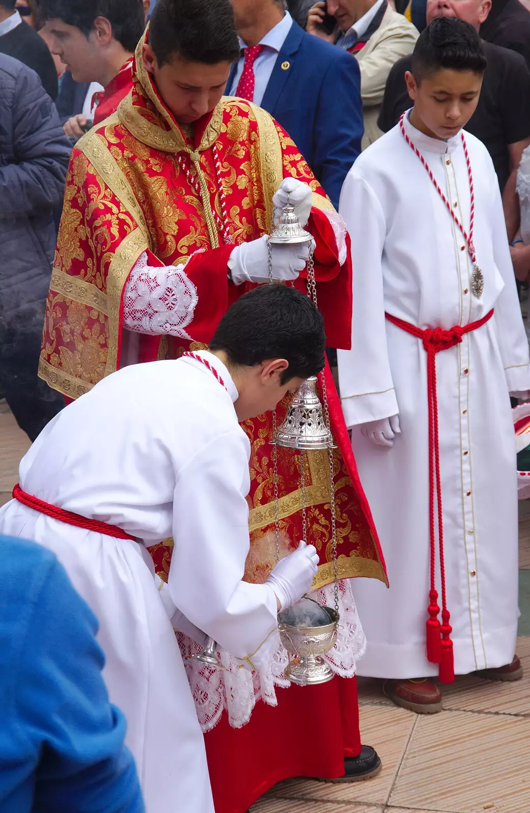 Incense is attented to, from An Easter Parade, Nerja, Andalusia, Spain - 21st April 2019