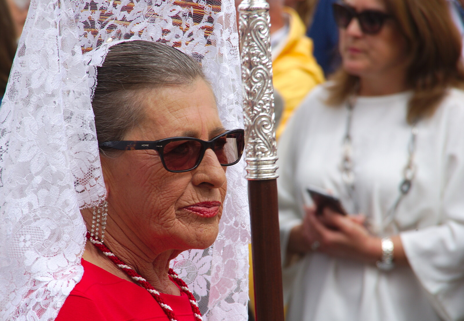 An old woman in a veil from An Easter Parade, Nerja, Andalusia, Spain - 21st April 2019