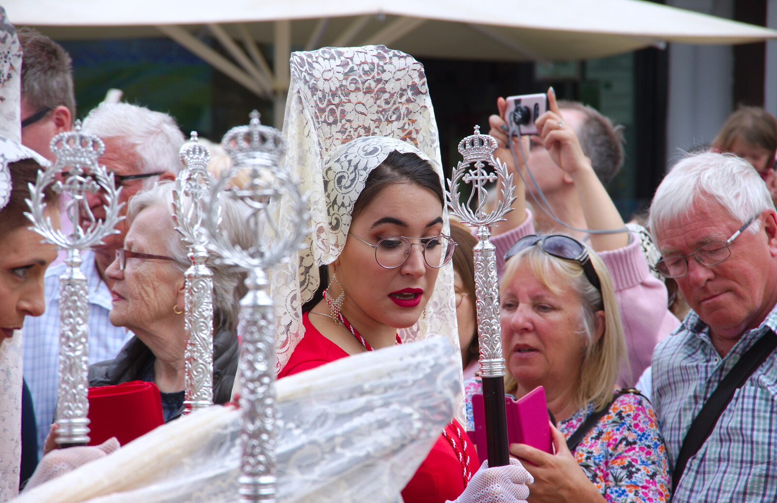 Another veiled woman from An Easter Parade, Nerja, Andalusia, Spain - 21st April 2019