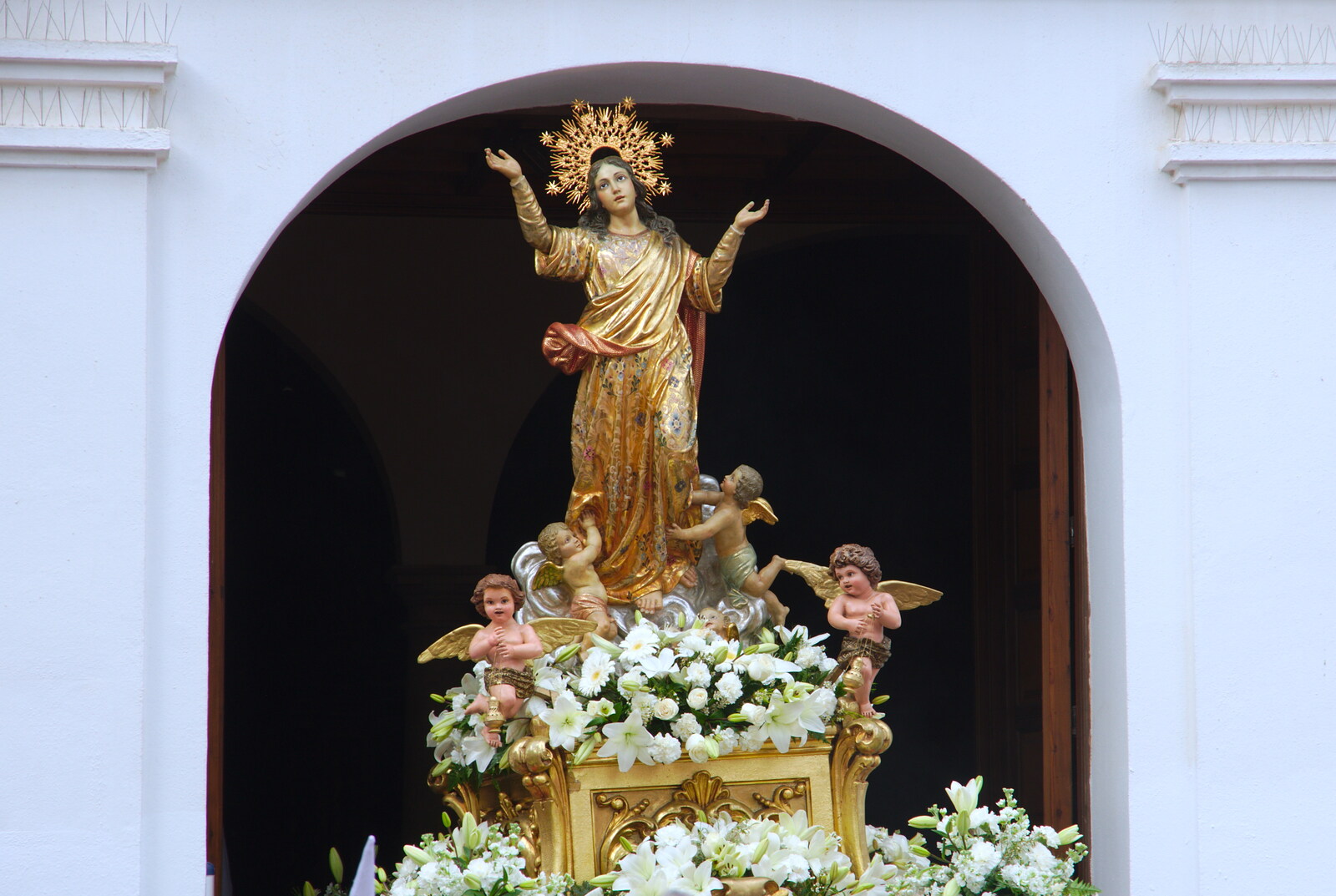 The final statue appears from An Easter Parade, Nerja, Andalusia, Spain - 21st April 2019