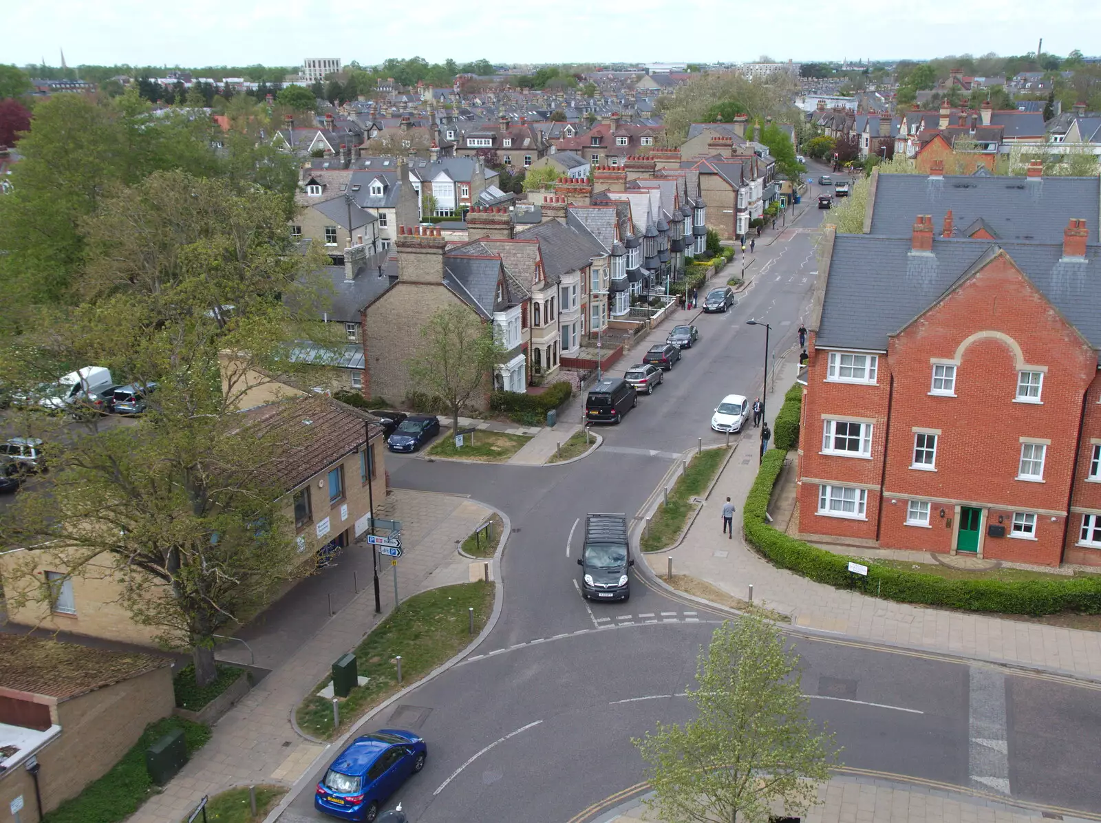 Looking along Tenison Road from the top of MSR, from A Mini Qualcomm Reunion, The Wrestlers, Cambridge - 26th April 2019